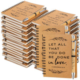 Kosiz 100 Pcs/ 50 Set Christmas Christian Gifts Bulk Include Spiral Notebook and Bible Verse Ballpoint Pen Prayer Journal Religious Notepad Church Gifts for Women Men Sunday School Teacher Pastor