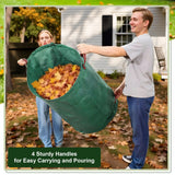 Dntorx 72 Gallons Leaf Bags Lawn Bags, 3 Packs Reusable Yard Waste Bags With Reinforced Handles, Collapsible Garden bag For Leaves,Grass,Storm Debris,Construction Waste, Standable&Foldable