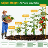WAENLIR Garden Stakes16 Inch 48 Pack, Tomato cage DIY 4ft 5ft 6ft 7ft 8ft Plant Support Stakes with Connectors and Clips, Plastic Coated Metal Sticks for Tomato Indoor Outdoor