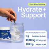 Hi-Lyte Keto K1000 Electrolyte Powder | Unflavored | Hydration Supplement Drink Mix | Boost Energy & Beat Leg Cramps | No Maltodextrin or Sugar | 50 Servings