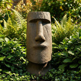 FlowLuxe 35.6" H Moai-Inspired Statue - Easter Island Head Sculpture for Indoor & Outdoor - Iconic Moai Design Statue for Garden Yard Patio Lawn Porch Decor