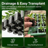 Gardzen 10 Pack 40 Cell BPA Free Seed Starter Tray Kit - Reusable Plant Germination Trays with Adjustable Vents, Sowing Tool & Labeling Set for Indoor Gardening Vegetables Herbs Flowers
