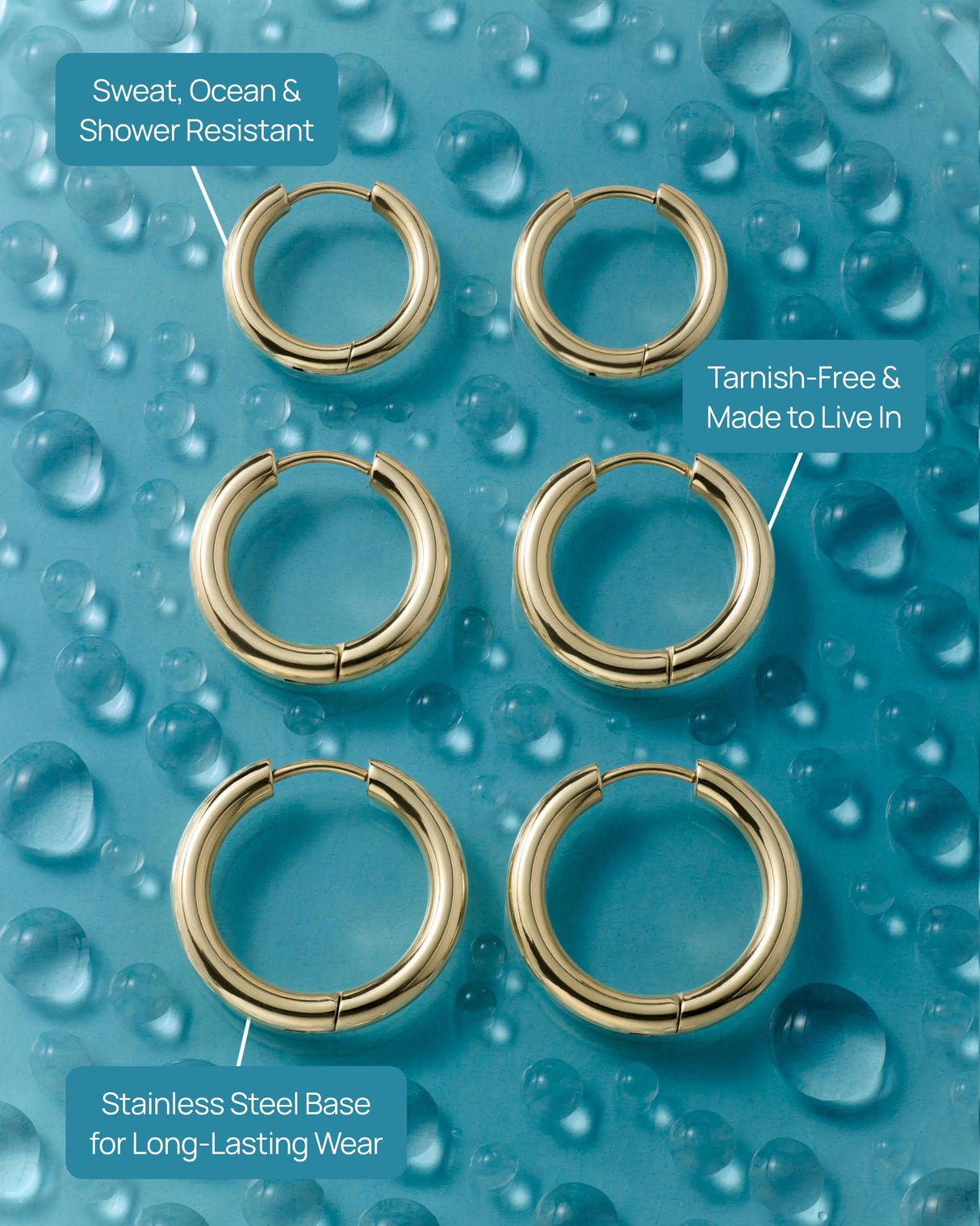 PAVOI Dainty Classic Huggie, Yellow Gold, Size 12mm, 14mm, 16mm