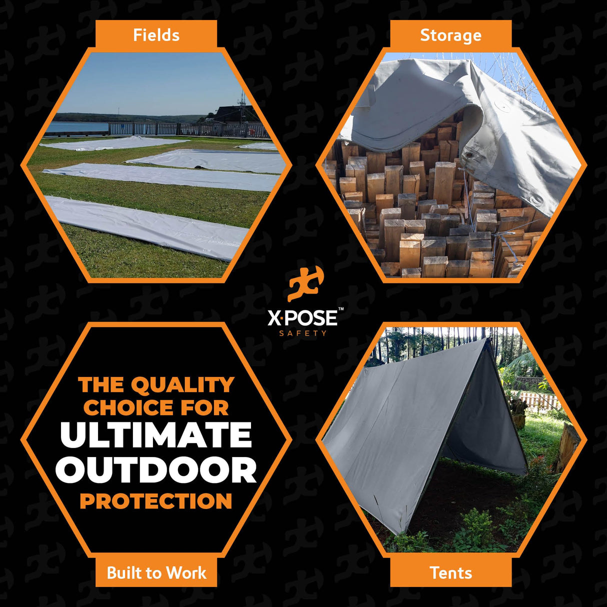 Heavy Duty Silver Poly Tarp 50' X 50' - Multipurpose Protective Cover - Durable, Waterproof, Weather Proof, Rip and Tear Resistant - Extra Thick 12 Mil Polyethylene - by Xpose Safety