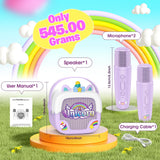Mini Karaoke Machine for Kids Girls: Unicorn Portable Bluetooth Speakers With 2 Wireless Mic Toys for Girls age 4-6 7 8 9 Years Old Girl Christmas Birthday Gifts for 5 6 7 8 9 10 11 Years Teens Purple