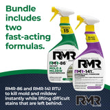 RMR Brands DIY Mold & Stain Remover Bundle, Complete Mold Killer & Mildew Prevention Kit, Disinfectant Spray, Includes 2-32 fluid ounce Bottles