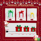 Set of 3 Christmas Lighted Gift Boxes with 140 LED Lights, Plug-in Holiday Decorations for Xmas Tree, Home, Indoor Outdoor Décor