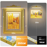 Picture Light 3Pack- 16in Picture Lights for Wall, 5000mAh Wireless Rechargeable Battery Picture Lights, Wall Light, Art Display Light for Gallery Artwork, Paintings, Portraits, Dartboards- Gold
