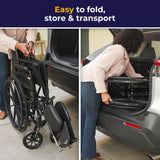 Drive Medical K318DFA-ELR Cruiser III Lightweight Folding Wheelchair with Flip Back Detachable Full Arms and Elevating Leg Rest (Black, 18 Inch, 39lbs)