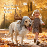 Funny Moose Costumes for Dog, Cute Furry Pet Wig for Halloween Christmas, Pet Clothing Accessories (Moose, Size L)
