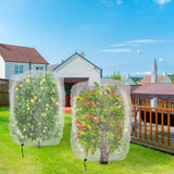 4 Pcs Insect Bird Barrier Tree Net with Drawstring, 4.9 x 3.2 Ft Garden Bird Netting Plant Cover, Fruit Tree Netting for Protect Plants Fruits Flowers from Insect Bird Eating
