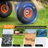 VINGLI Dump Cart Wagon, 440LBS Quick-Release Dump Wheelbarrow, All-Terrain 10" Tires Garden Wagon for Yard, Lawn and Outdoor Use