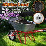 RONPOW 4.80/4.00-8 Flat Free Wheelbarrow Tire and Wheel, 16" Solid Puncture Proof Replacement Tires with 5/8" & 3/4" Bearings, 400Lbs Load, Universal Fit for Garden, Farm & Construction, 1Pack Black