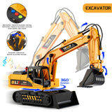 LerBao 2 Pack Large Construction Engineering Truck Toys,Moveable Claw Excavator & Lifting Back Dump Truck Toy for 3 4 5 6 7 8 Years Old Boys Kids Childs Toddlers Birthday Christmas GIFS