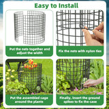 UNIFAMILY 12 Pcs Plant Protectors from Animals, 16x12IN Metal Plant Cage to Keep Animals Out, 4 Pack Garden Cages to Keep Animals Out, Garden Protection for Vegetables Chicken Wire Cage for Plants