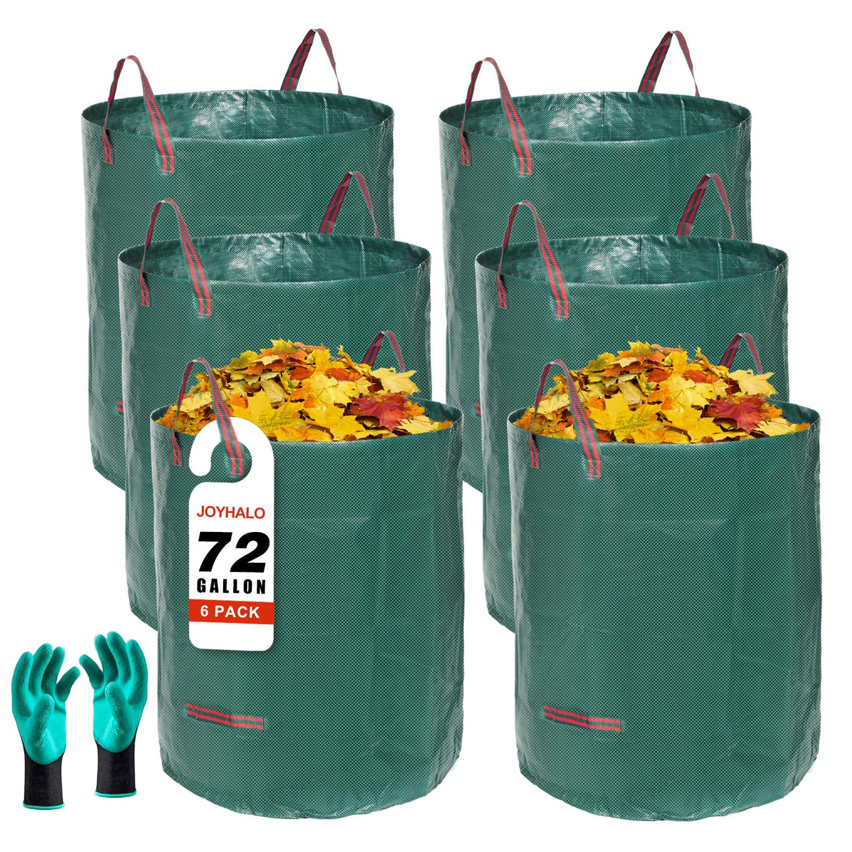 72 Gallon 6 Pack Leaf Bags Reusable for Lawn & Garden
