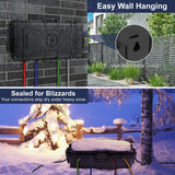 OUTDSPLY Medium Outdoor Electrical Box (11.6x5.2x4.1 inch), IP54 Waterproof Extension Cord Cover w/ 6 Cable Entry, Weatherproof Connection Box for Power Strip, Plug, Timer, Holiday Lights, Black