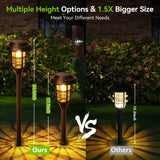 LETMY Solar Pathway Lights Outdoor, 8 Pack Bright Solar Lights Outdoor, IP66 Waterproof Auto On/Off Solar Garden Lights Solar Powered Landscape Lighting for Yard Patio Walkway Driveway Pathway - Black