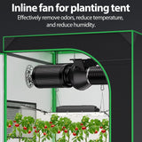 Toolazy 4 Inch Inline Duct Fan – ETL Certified, 195 CFM Quiet Ventilation Fan for Grow Tent, Hydroponics, HVAC, Greenhouse, Bathroom, Basement – Black