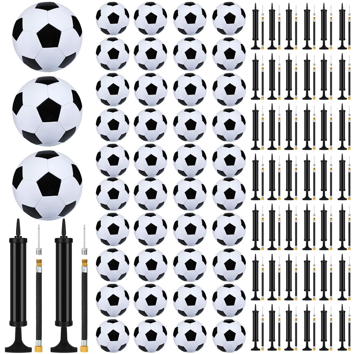 Leyndo 24 Pcs Christmas Operation Gifts Include Deflated Size 5 Soccer Balls with Pumps in Bulk with Needles for Adults Christmas Charity Training Practice Game Play Gifts (Black)