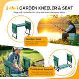 Simple Deluxe Garden Kneeler and Seat, Foldable Kneeling Stool with Thicker EVA Foam Pad Heavy Duty Bench, with Tool Pouch, Gifts for Outdoor Gardening, Fishing, Green, Arbor Day Gift