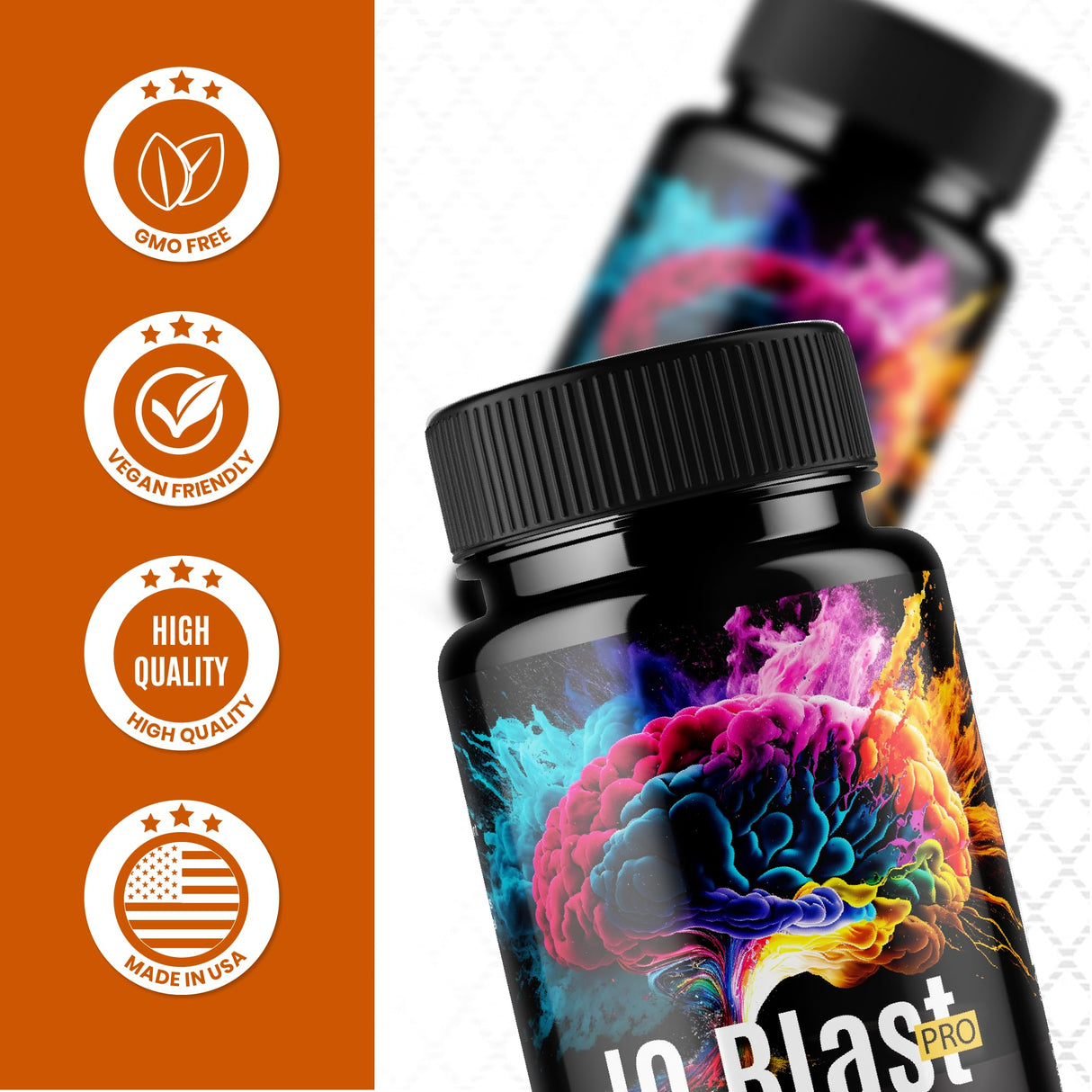 IQ Blast Pro Capsules, IQblast Pro Supplement Official Brain Pills for Memory and Focus, IQblastpro Blaster Premium Clarity Support Advanced Formula, IQ Blaster Reviews All Natural Ingredients (60 Ct)