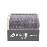 Eddie Bauer - Throw Blanket, Super Soft Reversible Sherpa & Brushed Fleece Bedding, Ideal Christmas & White Elephant Gifts, Cozy Plaid Throw Blankets For Couch for Bed or Couch (Fair Isle Dark Steel, 50" x 70")