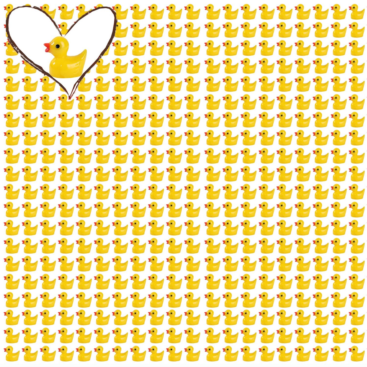 Pcxino 400 pcs Mini Resin Duck Bulk Tiny Duck Figures for Micro Fairy Garden Landscape Aquarium Decor (Yellow)