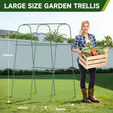 HIRALIY Cucumber Trellis for Climbing Plants, 5.25ft Tall, Green