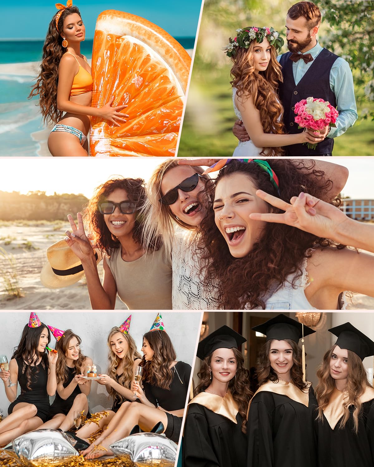 5 in 1 Curling Wand Set: Ohuhu Curling Iron Wand 5Pcs 0.35 to 1.25 Inch Interchangeable Ceramic Barrel Heat Protective Glove 2 Clips Dual Voltage Hair Curler for Girl Women Mother Christmas Gift Black