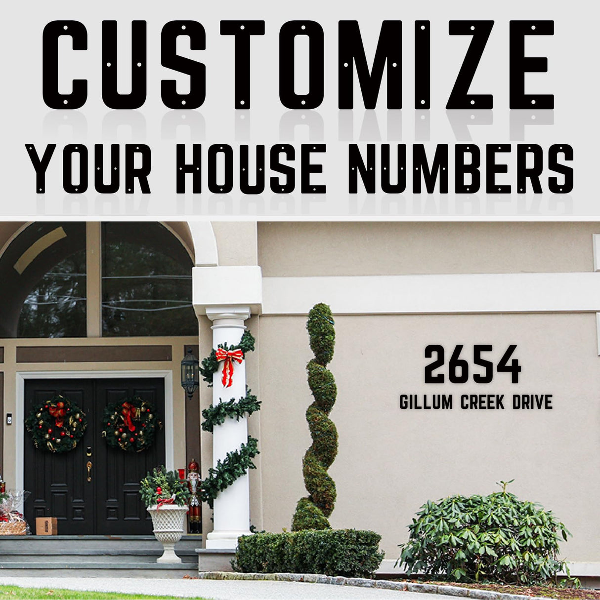 10 Inch 5 PCS Custom Metal House Numbers, Metal Address Numbers, Modern Black House Number for Outside, Outdoor Address Number for Apartment Home Street Office Mailbox