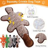 Eneston 5 Pack No Stuffing Squeaky Dog Toys for Large Dogs - Interactive Durable Plush Chew Toy with Crinkle Paper, Safe Pet Toy for Small to Large Breed, Ideal for Puppy Gifts & Tug of War Toys