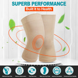 Knee Compression Sleeves, 1 Pair, Can Be Worn Under Pants, 20-30mmHg Strong Support Knee Brace for Unisex, Knee Support for Meniscus Tear, Arthritis, Pain Relief, Injury Recovery, Daily Wear, Beige M