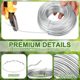 Blulu 200 ft Wire Trellis Kit 16 Gauge Galvanized Coated Steel Garden Wire Trellis with 20 Vine Eye Screws for Outdoor Wall Fence Grape Climbing Plants