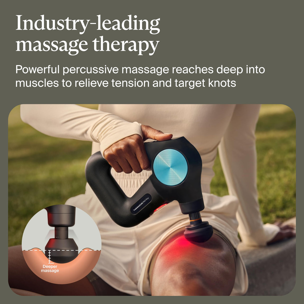 Therabody Theragun PRO Plus - 6-in-1 Deep Tissue Percussion Massage Gun, Handheld Personal Massager for Full Body Pain Relief & Muscle Tension with Biometric Breathwork, Vibration & Heated Attachments