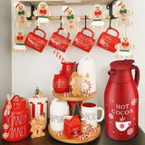 LemonRoad 1 Pcs 68 oz Hot Chocolate Drink Dispenser Red Cocoa Drink Dispenser for Keeping Christmas Hot Cocoa Bar Supplies for Chocolate Party Favors Supplies