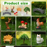 GGSTDDUP 65 Pcs Fairy Garden Accessories Mini Resin Animals Figures