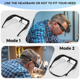 Dilzekui Magnifying Glass with Light 1.5X to 5.0X, Rechargeable Magnifying Glasses Head Magnifier, Lighted Magnify Glass with 4 Detachable Lenses, Magnifier Headset for Close Work Reading Jewelry