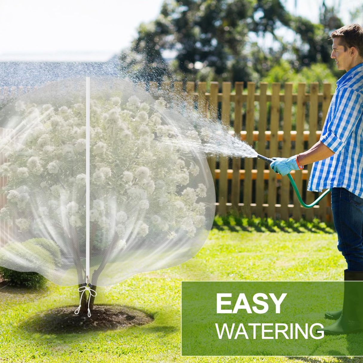 5-Pack 10 * 10FT Fruit Netting Bags for Fruit Trees, Bird Netting Safeguard Apple Trees and Blueberry Bushes from Birds, Pest and Deer, Cicadas Netting Cover with Zipper and Drawstring