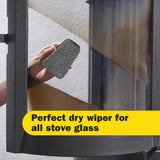 RAKSO Stove Glass Cleaner for woodburning stoves and Burners, Sponge, Fireplace Cleaner, Glass pane Cleaner, 2 Pieces, Black