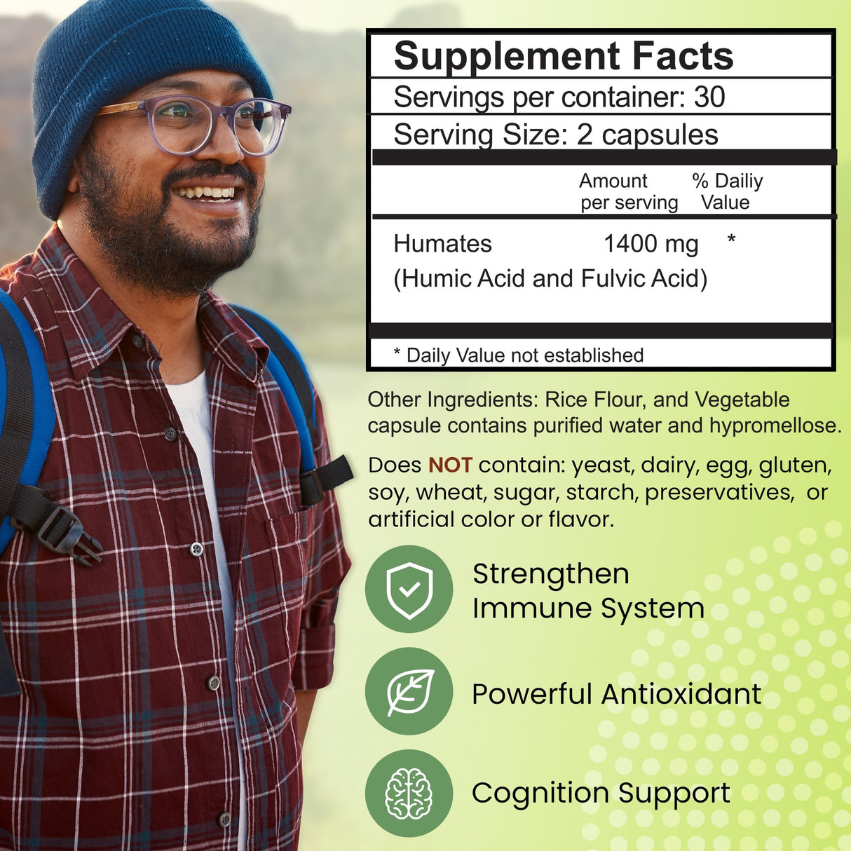 Outback Naturals Fulvic Humic Mineral Blend of Plant-Sourced Trace Minerals, Fulvic & Humic Extracts for Immune Support, Vitality, Hydration & General Health - Pure Body Essentials - 60 Capsules