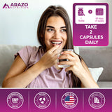 Arazo Nutrition Red Yeast Rice Extract 1200 MG Per Serving – Citrinin Free Supplement – Vegetarian 120 Capsules