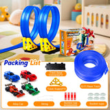 Flexible Race Track Toy Set: 15ft DIY Bendable Ramp with Suction Cups – Portable Roll-Up Car Track for Kids Compatible with 1:64 Diecast Cars – Birthday Christmas for Boys Girls Ages 3+