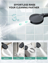 Magichome Shower Head with Handheld, High Pressure 10-Spray Detachable Chrome Showerhead with Stainless Steel Hose, Black