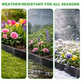 6-Pack Metal Landscape Edging (20ft Total), 40" x 6.5" Steel Garden Edging Border w/ 6 Stakes, Rustproof Hammer-in Edging for Landscaping, Lawn, Yard, Tree Rings, Flower Beds