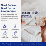 The Clean People Fabric Softener Sheets - Dryer Sheets - Softens & Removes Static Cling - Vegan Laundry Softener, Essential Oils - Fragrance Free 360 Pack