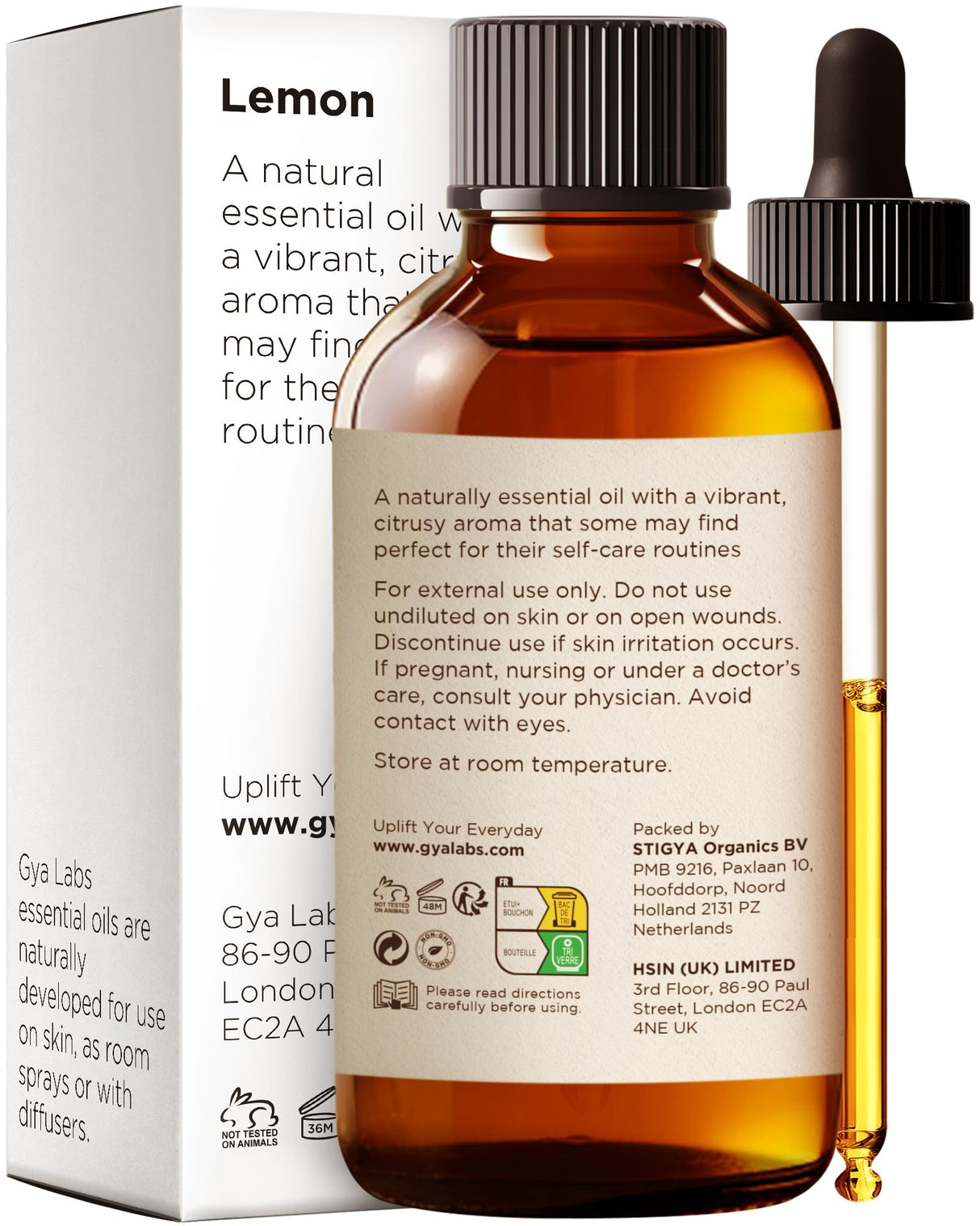 Gya Labs Lemon Essential Oil for Diffuser & Candle Making Scent - Huge 4 Fl Oz - 100% Pure Natural Lemon Oil for Skin, Cleaning, Refreshing Scent for Aromatherapy, DIY & Candle Making