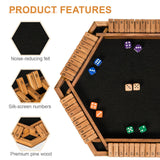 BIVOMON 1-6 Players Shut The Box Dice Game, Wooden Board Table Math Game for Kids Adult with 24 Dice, Close The Box Game for Family, Party, Christmas, Birthday
