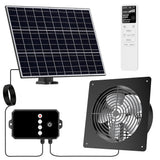 15W Dual Solar Powered Fan with programmable Remote, 3 Mode Aluminium Intake & Exhaust Fan with Timer for Chicken Coop, Shed, Greenhouse, Cabin & Attic