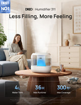 DREO 4L Humidifiers for Bedroom, 36H Runtime, 28 dB Quiet, HM311